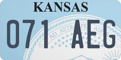 KS license plate 071AEG