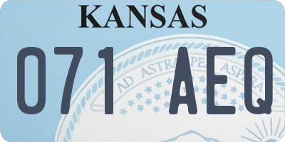 KS license plate 071AEQ
