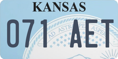 KS license plate 071AET