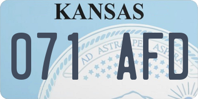 KS license plate 071AFD