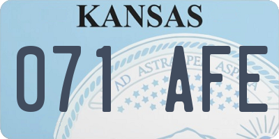 KS license plate 071AFE