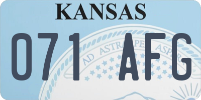 KS license plate 071AFG