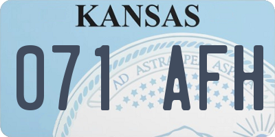 KS license plate 071AFH