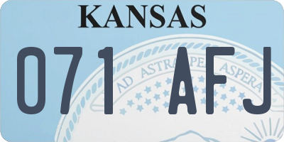 KS license plate 071AFJ