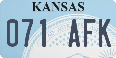 KS license plate 071AFK