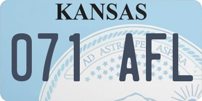 KS license plate 071AFL