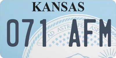KS license plate 071AFM