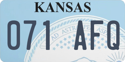KS license plate 071AFQ
