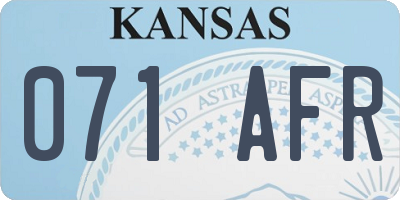 KS license plate 071AFR