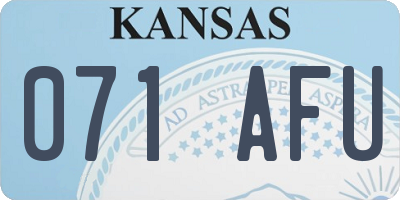 KS license plate 071AFU