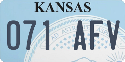 KS license plate 071AFV