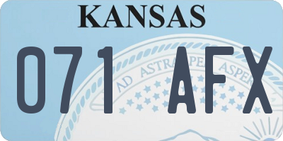 KS license plate 071AFX