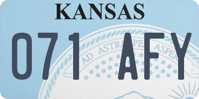KS license plate 071AFY