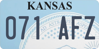 KS license plate 071AFZ