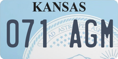 KS license plate 071AGM