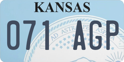 KS license plate 071AGP