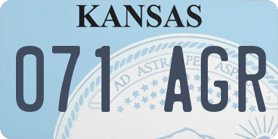 KS license plate 071AGR