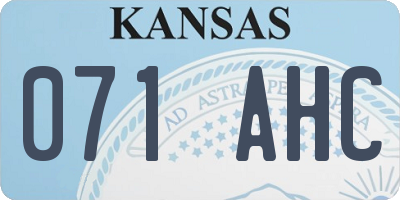 KS license plate 071AHC