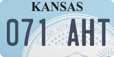 KS license plate 071AHT