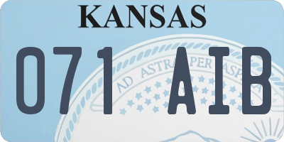 KS license plate 071AIB
