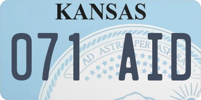 KS license plate 071AID
