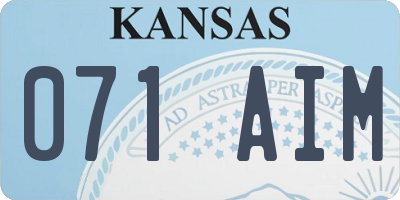 KS license plate 071AIM