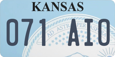 KS license plate 071AIO