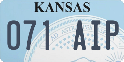 KS license plate 071AIP