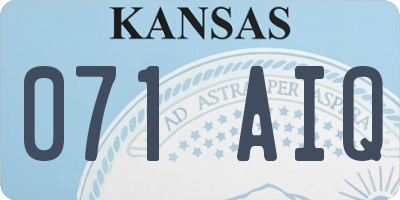 KS license plate 071AIQ