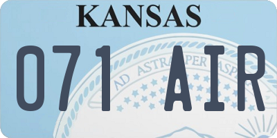 KS license plate 071AIR