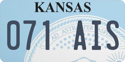 KS license plate 071AIS