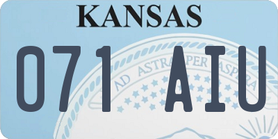 KS license plate 071AIU