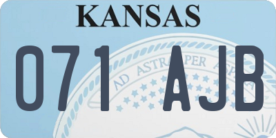 KS license plate 071AJB