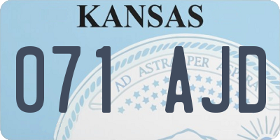 KS license plate 071AJD