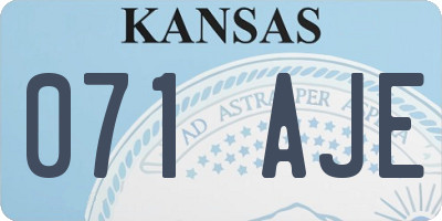 KS license plate 071AJE