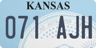 KS license plate 071AJH