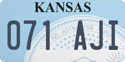 KS license plate 071AJI