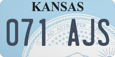KS license plate 071AJS