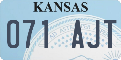 KS license plate 071AJT