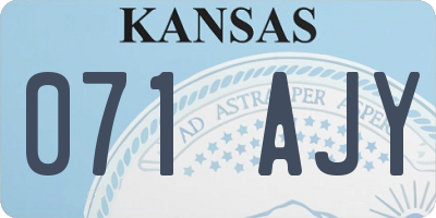 KS license plate 071AJY