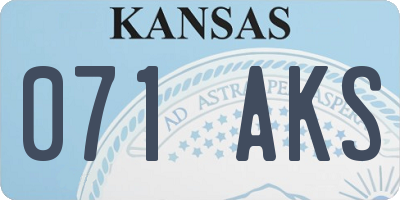 KS license plate 071AKS