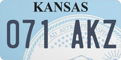 KS license plate 071AKZ