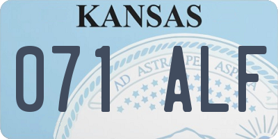 KS license plate 071ALF