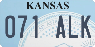 KS license plate 071ALK