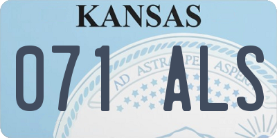 KS license plate 071ALS