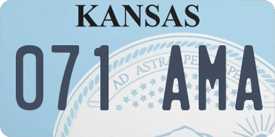 KS license plate 071AMA