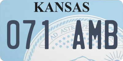 KS license plate 071AMB