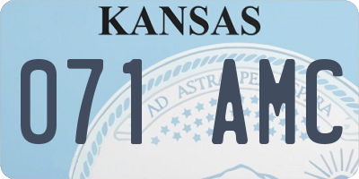 KS license plate 071AMC