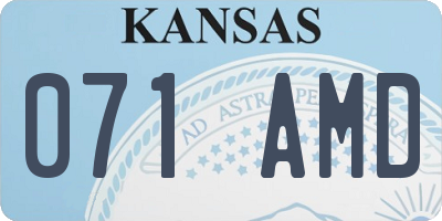 KS license plate 071AMD