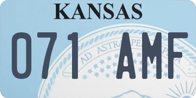 KS license plate 071AMF